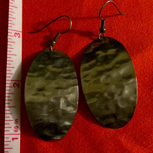 Jewelry - Dangle earrings, silver color, pounded metal